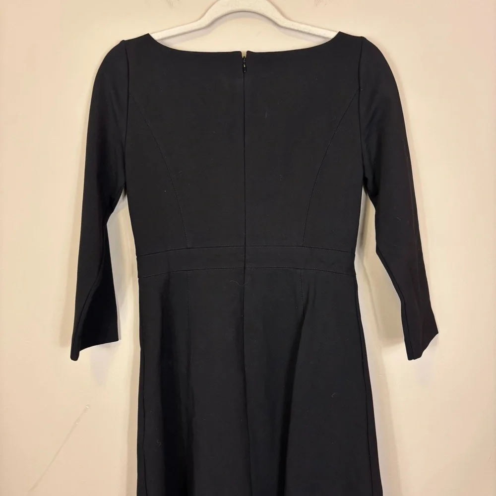 J. Crew Boat Neck Black 3/4 Sleeve Women's‎ Dress 4